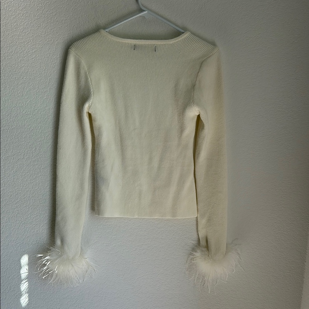 Finesse Cream Fitted Embellished Long Sleeve Blouse - Picture 5 of 9